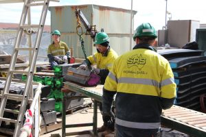 Kevrek being used to lift liners