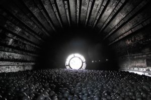 Inside view of ball mill
